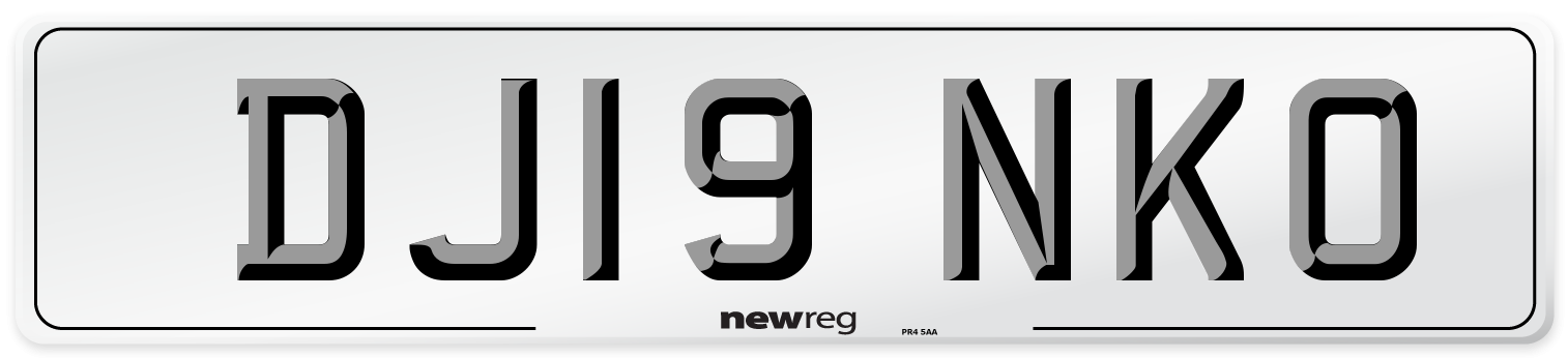 DJ19 NKO Number Plate from New Reg